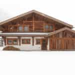 Our Argentiere Chamonix Ski Chalet in Full View During a Snow Day