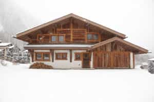 Our Argentiere Chamonix Ski Chalet in Full View During a Snow Day