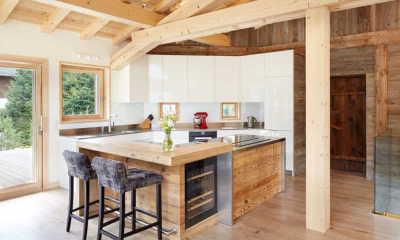 an elegant kitchen in a chalet