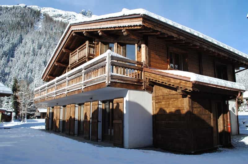 a stunning chalet under the snow