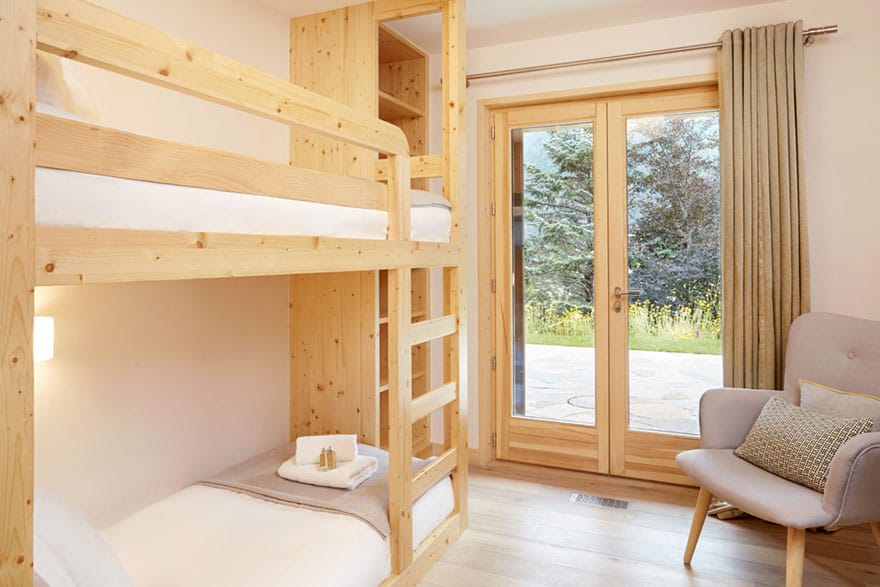 image of a chalet bunk bed bedroom