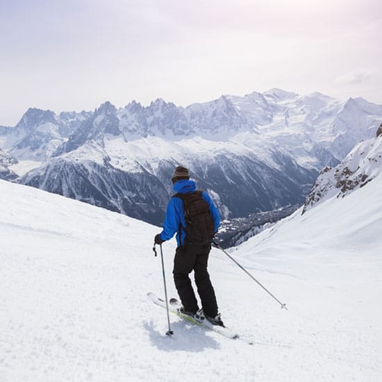 image of man skiing down a slope