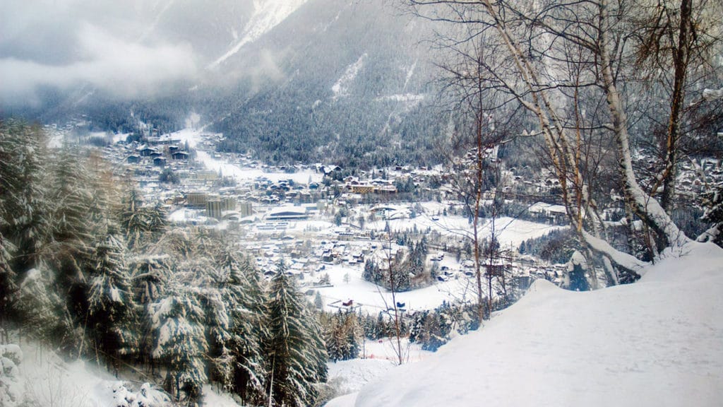image of snowy valley views