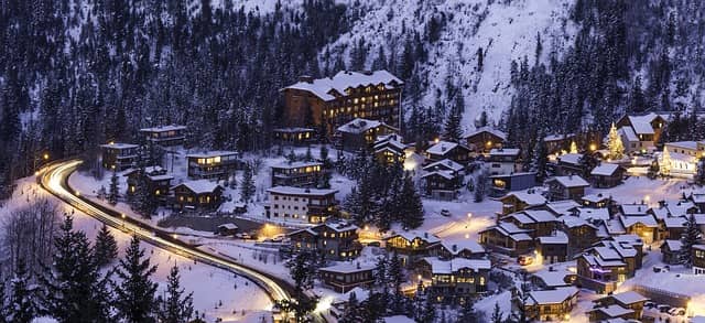 image of french alp ski village