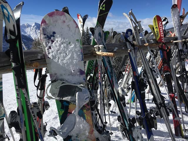 image of skis in chamonix