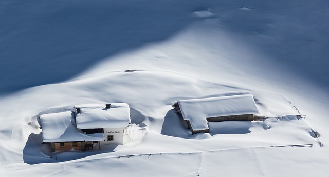 image of houses under snow