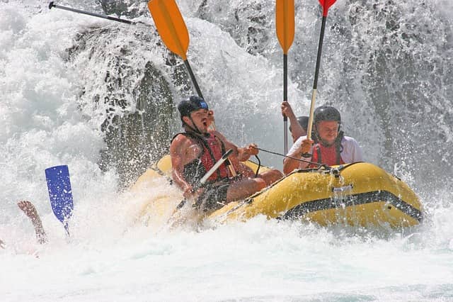 image of a white water raft