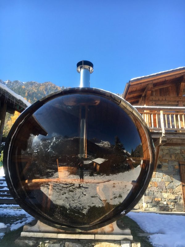 Scenic sauna at Chamonix chalet Marmotte Mountain Eco Lodge