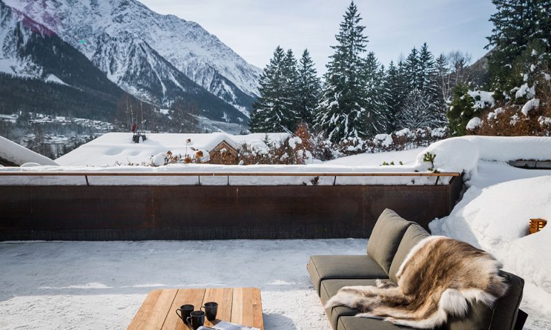 Terrace with a view, winter wonderland, ski trip, luxury stay