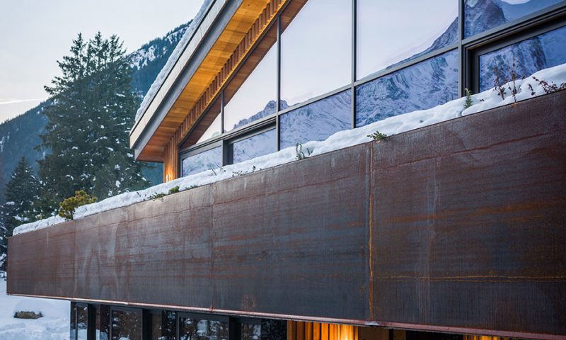 Rusty balcony, luxury ski chalet, big chalet