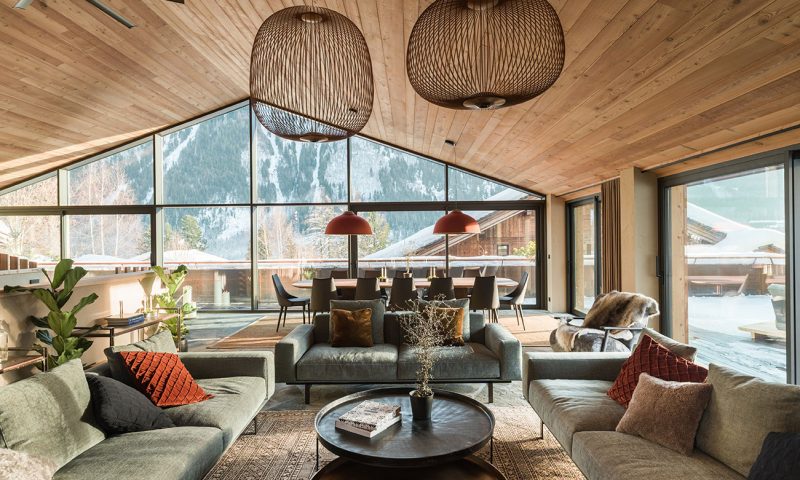 Large living room, big ski chalet, luxury chalet, ski holiday